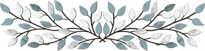 Hotop 2 Pieces Metal Tree Leaf Wall Decor Vine Olive Branch Leaf Wall Art Wrought Iron Scroll Sculptures Above the Bed, Living Room, Outdoor Decoration (Classic Style,Black)
