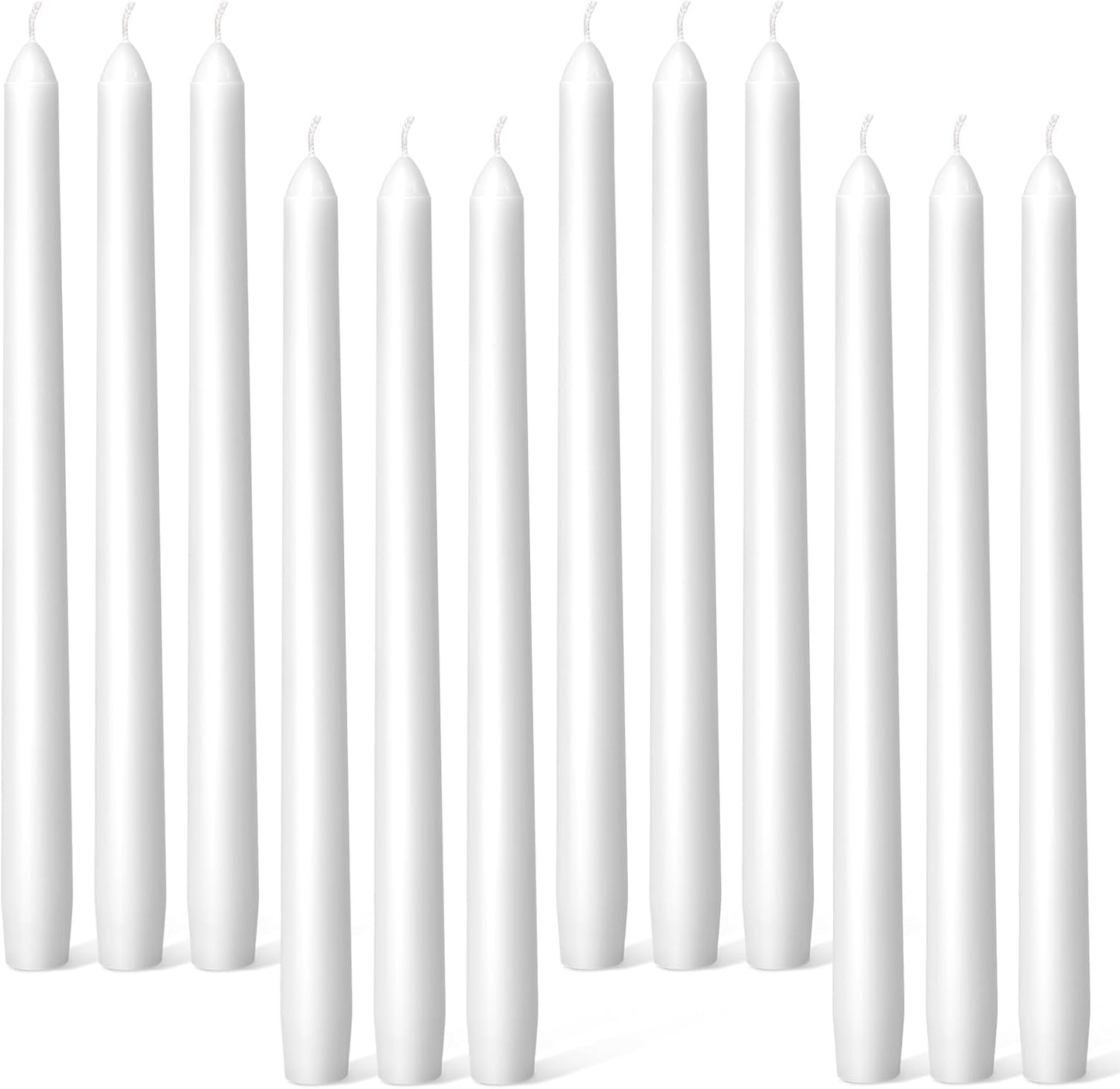 Everymoment Ivory Taper Candles - 4 Pack 10 Inch Candlesticks - Dripless & Smokeless Tapered Candle 8 Hours Unscented Cream Candle Sticks - Perfect for Wedding Holiday Dinner Party Home Decor
