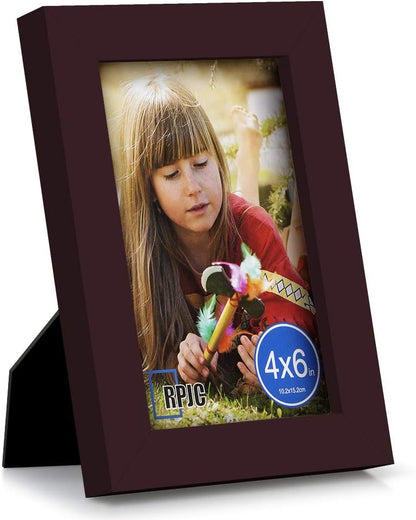 RPJC 5x7 Picture Frames Made of Solid Wood High Definition Glass for Table Top Display and Wall Mounting Photo Frame Black