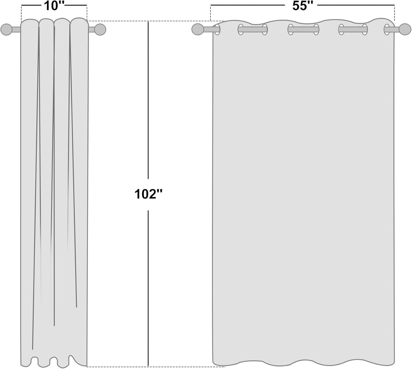 NICETOWN Halloween Pitch Black Solid Thermal Insulated Grommet Blackout Curtains/Drapes for Bedroom Window (2 Panels, 42 inches Wide by 63 inches Long, Black) - Colors C