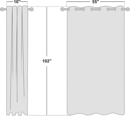 NICETOWN Halloween Pitch Black Solid Thermal Insulated Grommet Blackout Curtains/Drapes for Bedroom Window (2 Panels, 42 inches Wide by 63 inches Long, Black) - Colors C