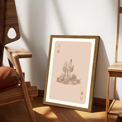 Western Wall Art Set of 3, Southwestern Cowboy Playing Card Wall Decor, Longhorn Bull Skull and How Lucky are We Poster Canvas Painting Prints for Bedroom Living Room 12x16 inch Wood Framed