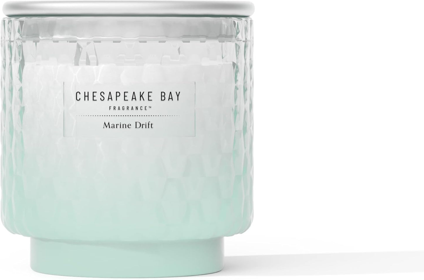 Chesapeake Bay, 11oz Marine Drift Scented Candle, Mood Evoking Fragrance, Textured Sea Glass-Inspired Jar, Premium Soy Blend Wax with Essential Oils, Coastal Fragrance for Home Décor or Gifting