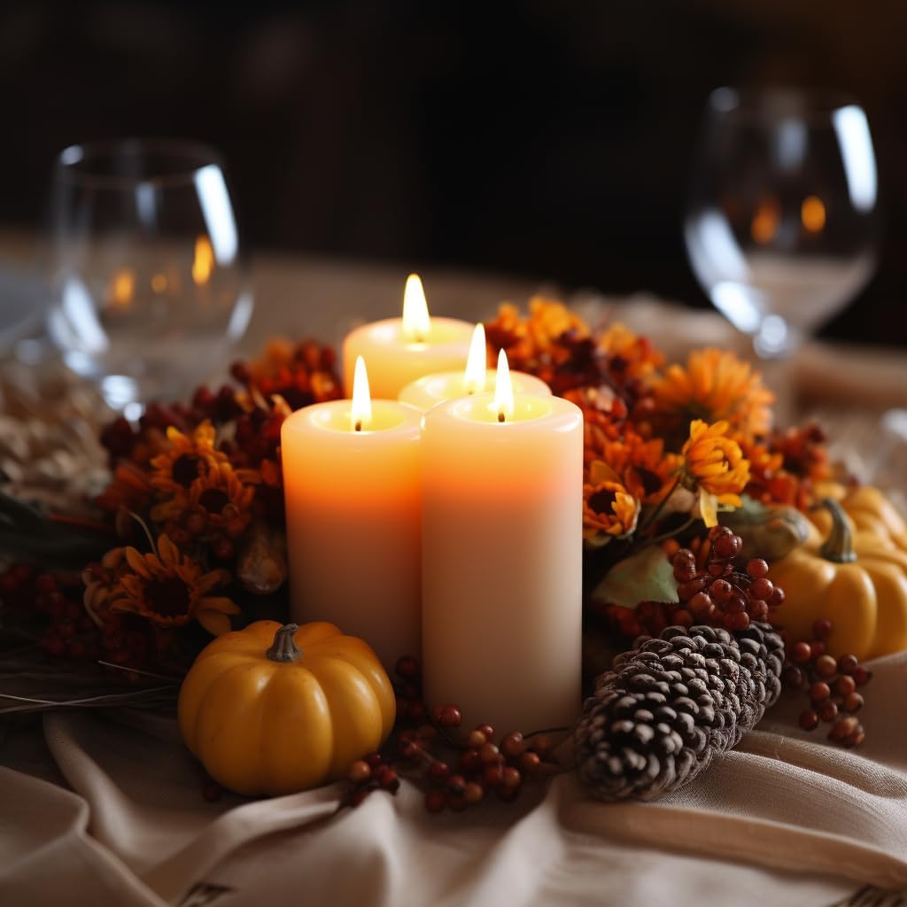 Unscented Ivory Pillar Candles Set of 6-2.8x4 inch - Dripless and Smokeless Large Pillar Candles, 50-Hours Long Burning Time Paraffin Candle for Dinner Table, Christmas and Home Decor