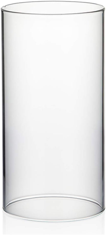 WGVI Hurricane Candle Holder Sleeve, Wide 4", Height 10", Clear Glass Cylinder Candleholder, Chimney Tube, Open Ended Candle Shade, 1 Piece - Colors B