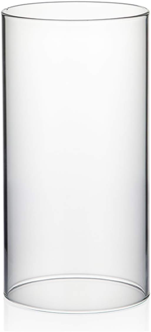 WGVI Hurricane Candle Holder Sleeve, Wide 4", Height 8", Clear Glass Cylinder Candleholder, Chimney Tube, Open Ended Candle Shade, 1 Piece - Colors B