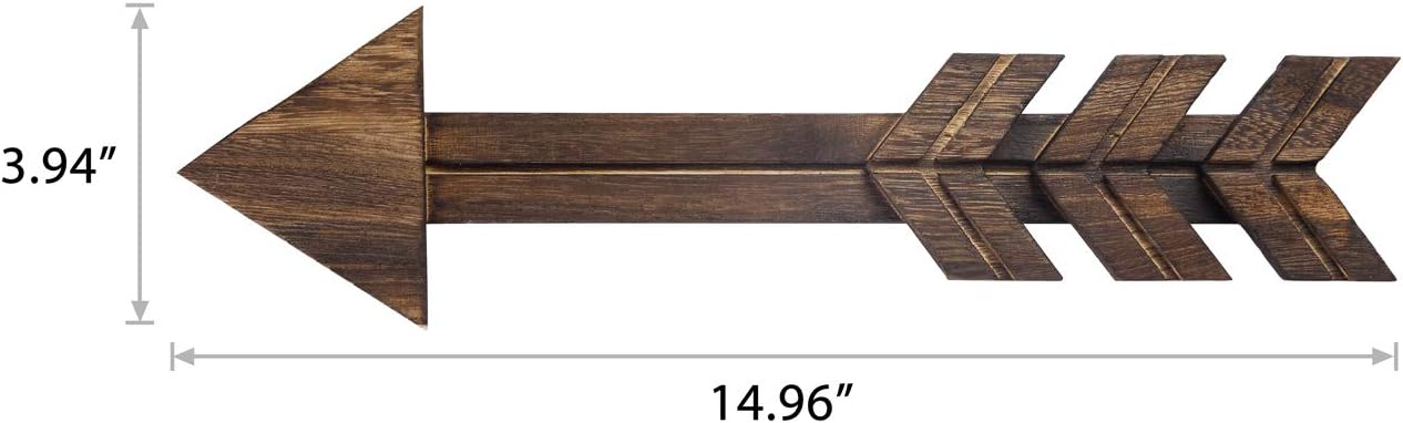 Dahey Rustic Wooden Arrow Wall Decor Farmhouse, 15" Wood Arrows Sign Wall Hanging Art Christmas Decoration for Home or Wedding, Set of 2