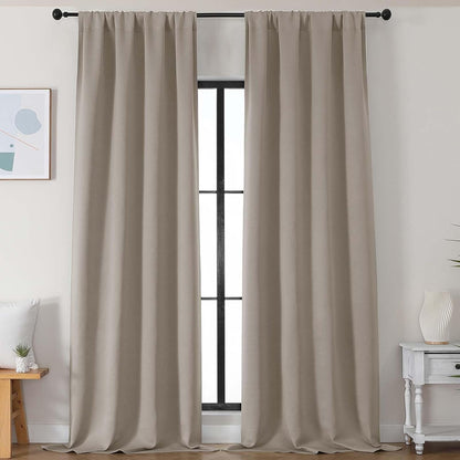 Simplebrand Ava Sage Green Blackout Curtains for Bedroom 63 Inch Length 2 Panels Set, Solid Thermal Insulated Energy Saving Rod Pocket Window Treatment Curtains Blackout Drapes, W40 x L63 Inch, Sage - Colors C
