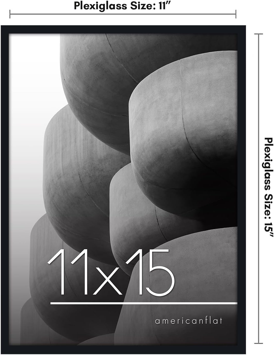 Americanflat 24x36 Poster Frame with Polished Plexiglass - Streamline Collection - Thin Border Picture Frame for Wall Display - Hanging Hardware Included - Black - Colors C