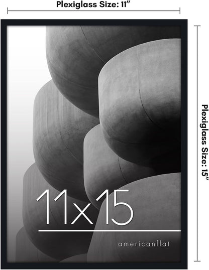 Americanflat 24x36 Poster Frame with Polished Plexiglass - Streamline Collection - Thin Border Picture Frame for Wall Display - Hanging Hardware Included - Black - Colors C
