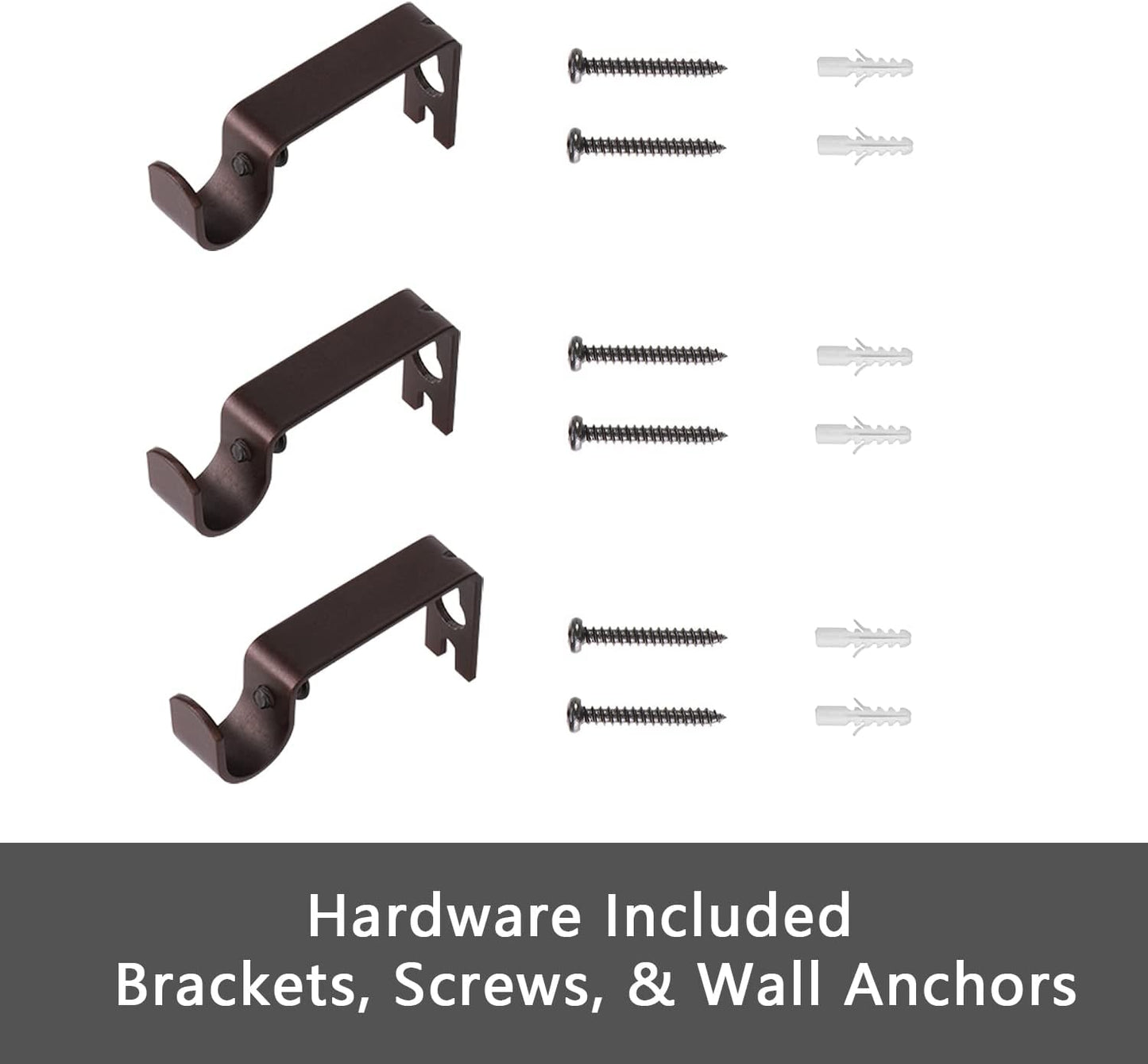 GXOACKJ Curtain Rods for windows 32-48 inch, 5/8 inch Decorative Curtain Rod Set, Matte Black Splicing Heavy Duty Metal Curtain Rod with Brackets
