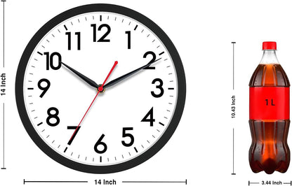 AKCISOT Wall Clock, Modern Small Wall Clocks Battery Operated 8 Inch, Silent Non-Ticking Analog Classic for Office, Home, Bathroom, Kitchen, Bedroom, School(Black)