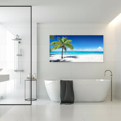Baisuart S02250 Canvas Prints Wall Art Beach Sunset Ocean Waves Nature Pictures Stretched Canvas Wooden Framed for living Room Bedroom and Office