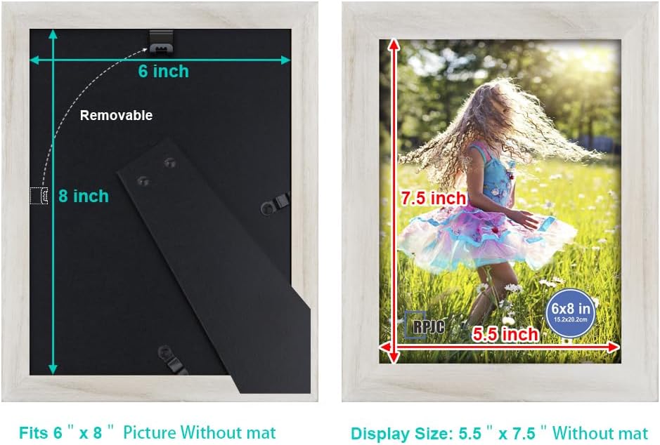 RPJC 5x7 Picture Frames Made of Solid Wood High Definition Glass for Table Top Display and Wall Mounting Photo Frame Black