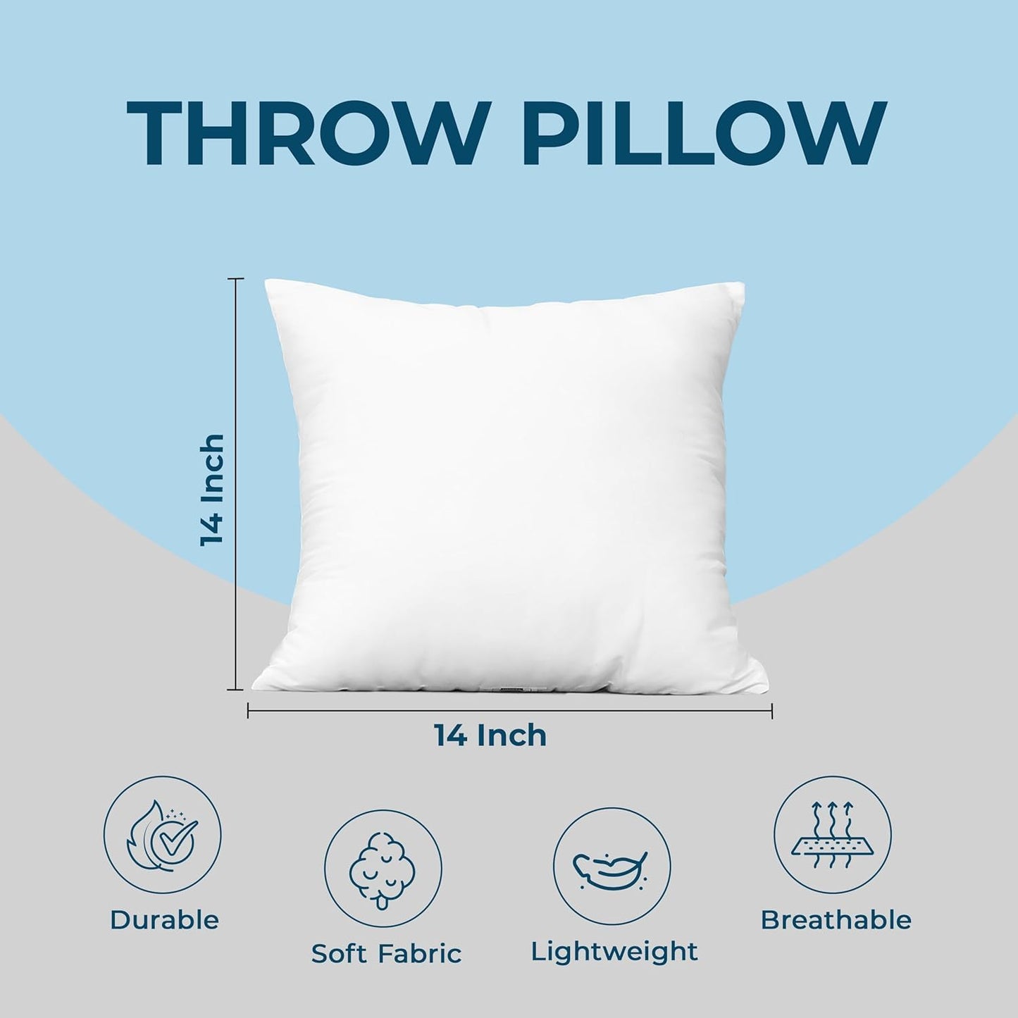 Utopia Bedding Throw Pillows (Set of 4, White) – 18 x 18 Inches Down Alternative Pillows for Bed, Sofa, and Couch - Fluffy Decorative Stuffer Pillow for Indoors & Outdoors