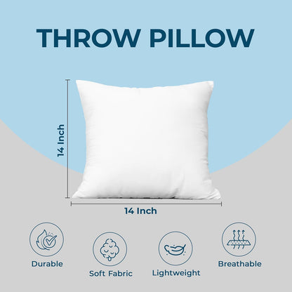Utopia Bedding Throw Pillows (Set of 4, White) – 18 x 18 Inches Down Alternative Pillows for Bed, Sofa, and Couch - Fluffy Decorative Stuffer Pillow for Indoors & Outdoors