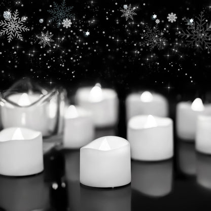 Homemory 24Pcs Flickering Flameless Candle Battery Operated, 200+Hours Fake Electric LED Tea Lights for Votive, Centerpiece Table Decorations, Wedding, Aniversary, Halloween, Christmas