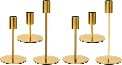 Set of 6 Black Candlestick Holders - Decorative for Home Decor, Wedding, Dining, Party, Anniversary