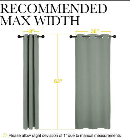 NICETOWN Halloween Pitch Black Solid Thermal Insulated Grommet Blackout Curtains/Drapes for Bedroom Window (2 Panels, 42 inches Wide by 63 inches Long, Black) - Colors B