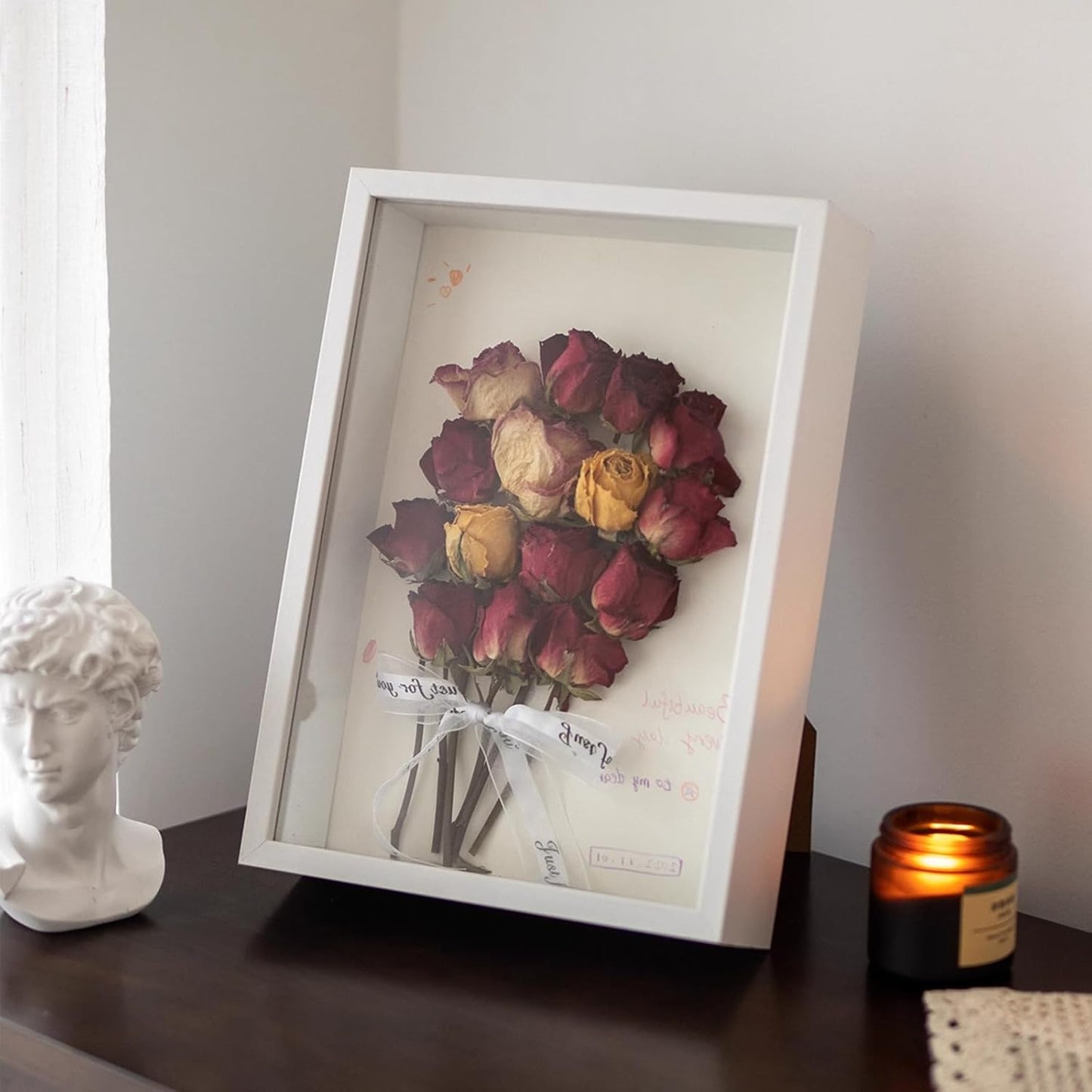 Shadow Box Frame 8x10 - 3 Pack Wood Deep Shadowbox with Glass Shadow Boxes Display Cases Suitable for Photos, Dried Flowers, Handicrafts Picture Frames for Wall (Black)