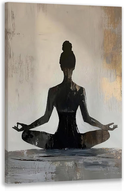 GELDSTEI Calm Zen Botanical Canvas Wall Art, White Lotus Blooming on Stones in Water Aesthetic Pictures, Yoga Spa Meditation Room Decor, Modern Spiritual Poster Prints for Zen Office Framed Set of 3, Each 12x16 Inch