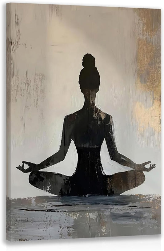 GELDSTEI Calm Zen Botanical Canvas Wall Art, White Lotus Blooming on Stones in Water Aesthetic Pictures, Yoga Spa Meditation Room Decor, Modern Spiritual Poster Prints for Zen Office Framed Set of 3, Each 12x16 Inch