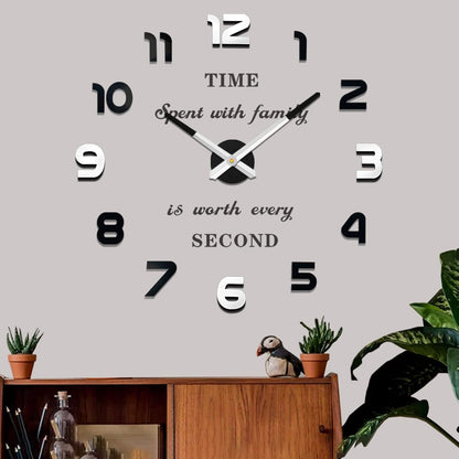 VANGOLD Large Wall Clocks for Living Room Decor, Decorative Wall Clocks Battery Operated (Black Wall Decor)
