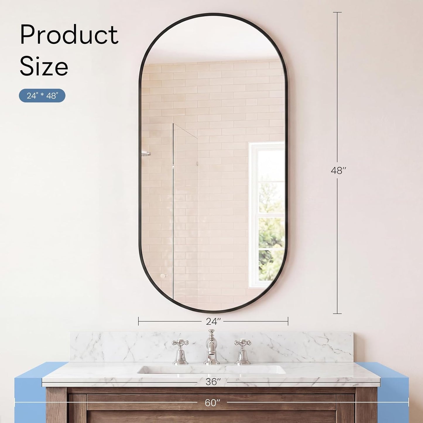 Sweetcrispy 20"x30" Arched Gold Bathroom Mirrors for Wall, Bathroom Mirrors for Over Sink, Metal Framed with HD Shatter-Proof Glass for Entryway, Living Room, Bedroom