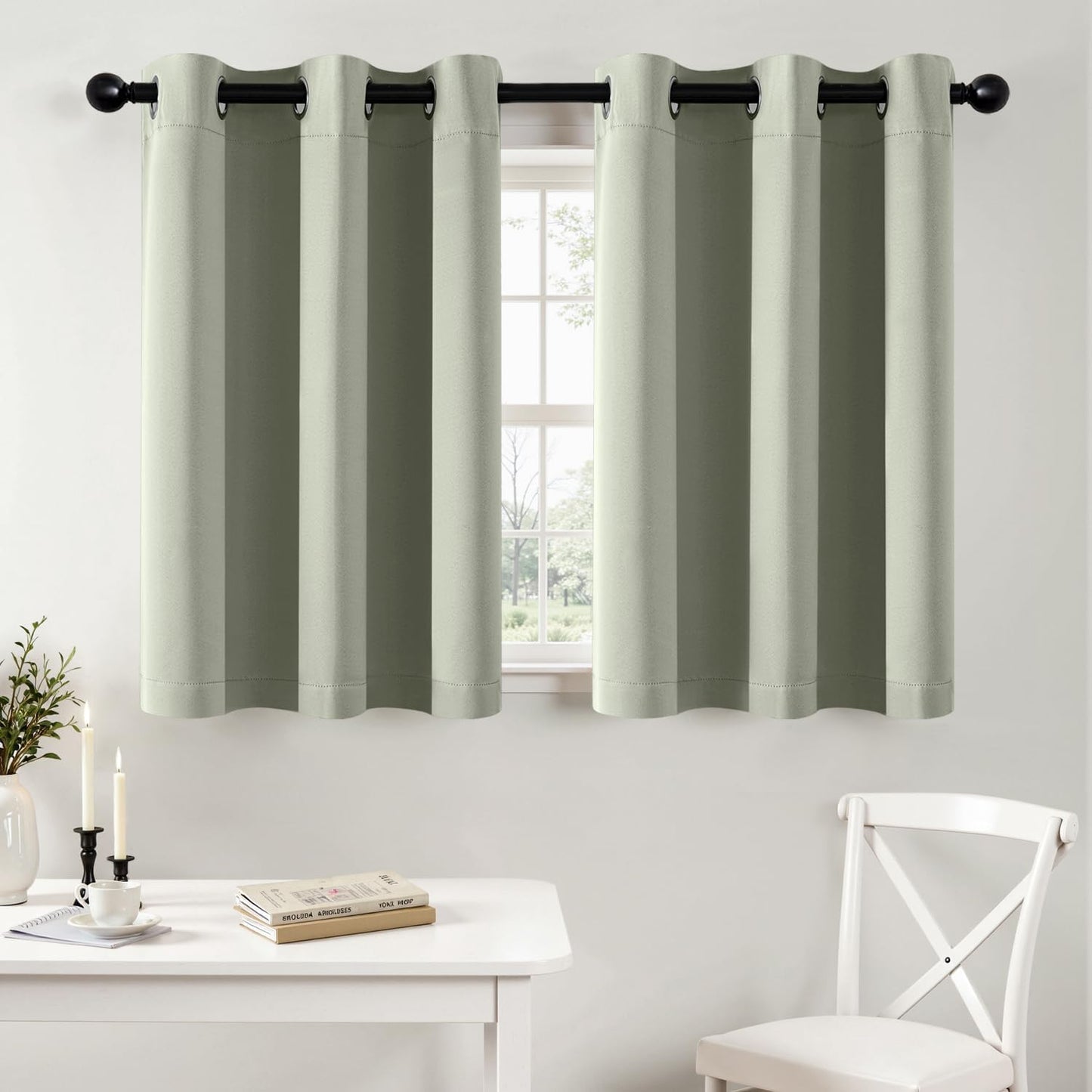 MIULEE Blackout Curtains for Bedroom Living Room 2 Panels, Thermal Insulated Room Darkening Drapes Grommet Noise Reducing Light Blocking Window Treatments 63 Inches Long 40x63 Inch Black - Colors B
