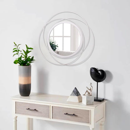 Gold Sunburst Mirrors for Wall Decorative Metal Round Art Mirrors Large Wall Decor Hanging Mirror for Bathroom Bedroom Living Room Vanity Entryway 16"