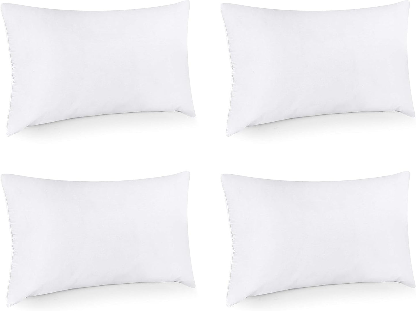 Utopia Bedding Throw Pillows (Set of 4, White) – 18 x 18 Inches Down Alternative Pillows for Bed, Sofa, and Couch - Fluffy Decorative Stuffer Pillow for Indoors & Outdoors