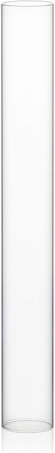 WGVI Hurricane Candle Holder Sleeve, Wide 4", Height 8", Clear Glass Cylinder Candleholder, Chimney Tube, Open Ended Candle Shade, 1 Piece - Colors A