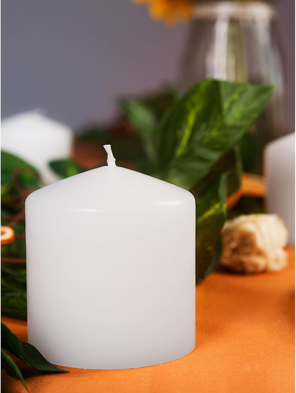 CANDWAX 3x4 inch Pillar Candles Set of 3 – Unscented Dripless Rustic Dark Blue Candles for Room Decor, Weddings, Centerpieces