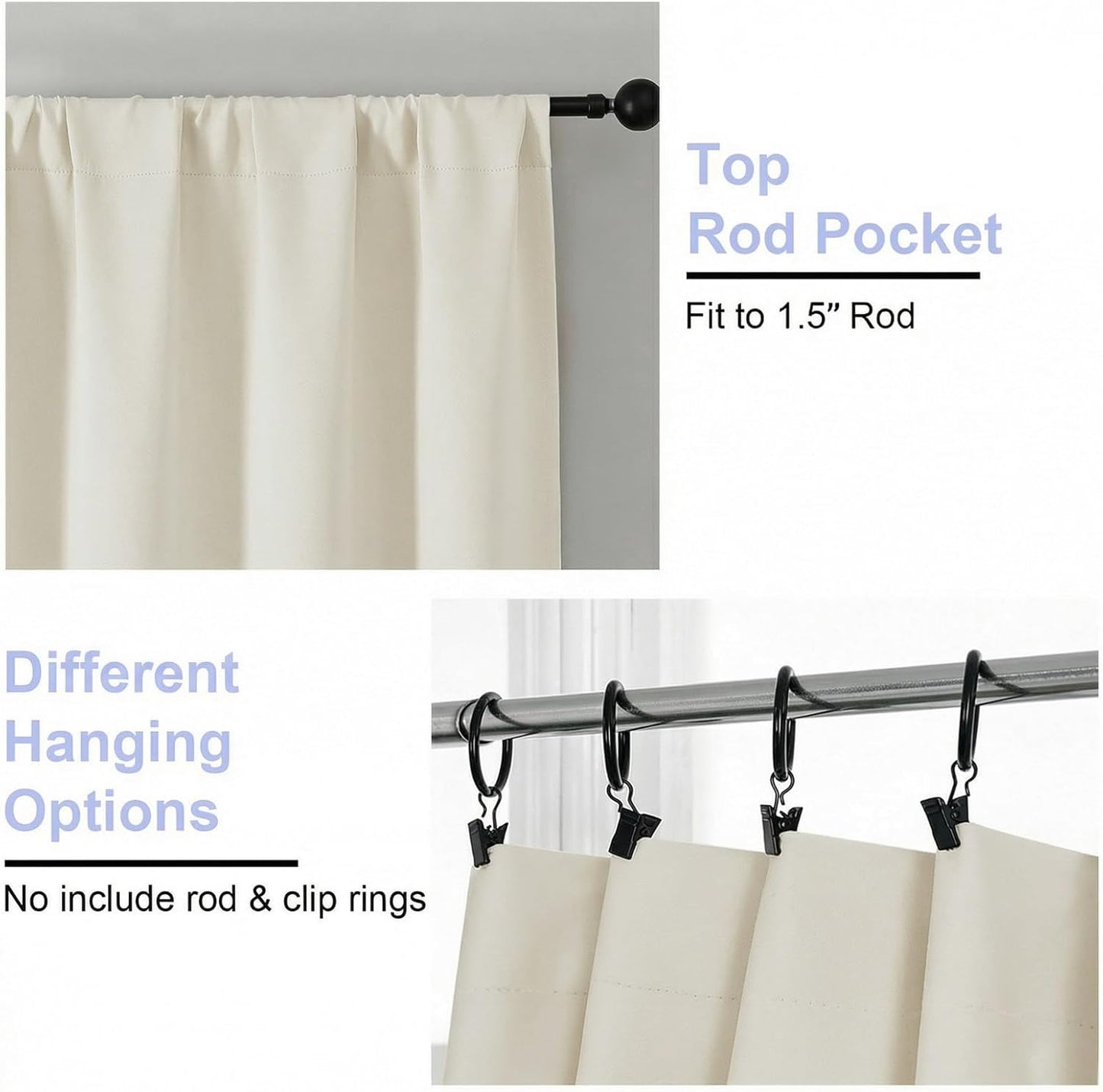 Simplebrand Ava Sage Green Blackout Curtains for Bedroom 63 Inch Length 2 Panels Set, Solid Thermal Insulated Energy Saving Rod Pocket Window Treatment Curtains Blackout Drapes, W40 x L63 Inch, Sage - Colors B