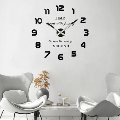 VANGOLD Large Wall Clocks for Living Room Decor, Decorative Wall Clocks Battery Operated (Black Wall Decor)
