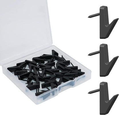 50 PCS Push Pins Picture Hangers Wall Hooks, Double Headed Thumb Tacks for Wall Hangings, Renter Friendly Decor Small Picture Frame Hangers for Drywall Cork Board Home Office Photo Decorations(Black)