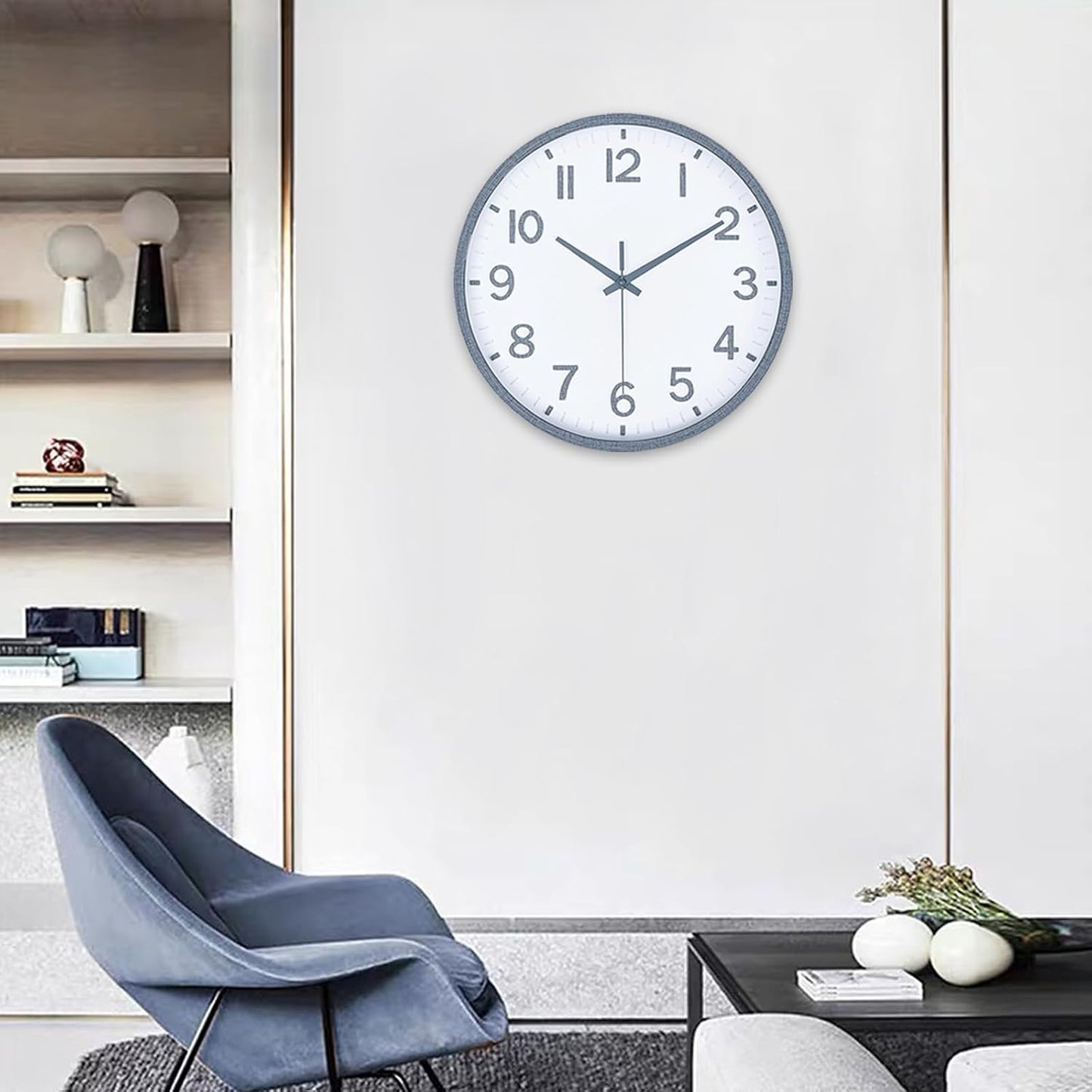 Wall Clocks Battery Operated 8 inch Modern Wall Clock,Silent Non Ticking Wall Clock for Living Room Bedroom Kitchen Office Classroom Decor (Green White)
