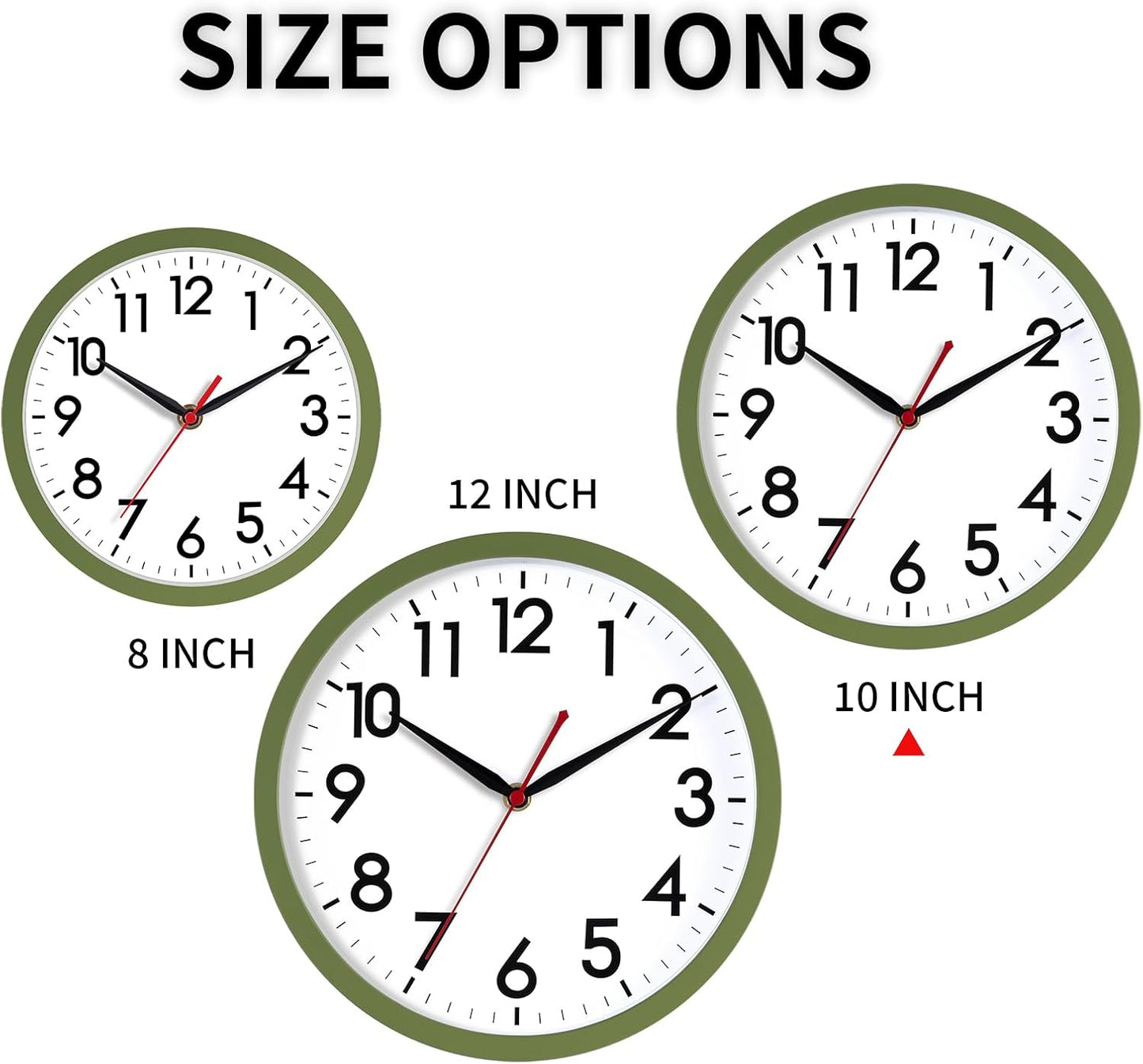 AKCISOT Wall Clock, Modern Small Wall Clocks Battery Operated 8 Inch, Silent Non-Ticking Analog Classic for Office, Home, Bathroom, Kitchen, Bedroom, School(Black)