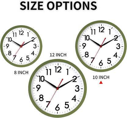 AKCISOT Wall Clock, Modern Small Wall Clocks Battery Operated 8 Inch, Silent Non-Ticking Analog Classic for Office, Home, Bathroom, Kitchen, Bedroom, School(Black)