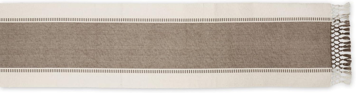 DII Dobby Stripe Woven Table Runner, 13x72-inch, French Blue