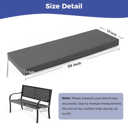 IPYNBAP Outdoor Bench Cushions for Outdoor Furniture, 48x18x3 Inch, Waterproof Bench Pillow, Fade Resistant Long Bench Seat Pads for Garden, Indoor, Porch Swing, Navy Blue