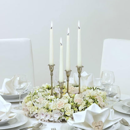NIKY 10 inch Taper Candles for Christmas, Set of 12 Unscented Dripless Candlesticks - 8 Hours Long Burning for Home Decor, Wedding, Parties and Special Occasions (Ivory)