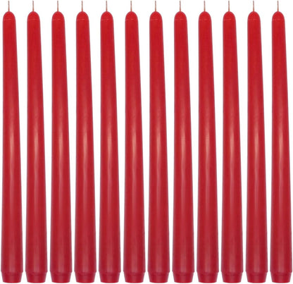 12-Pack Olive Green Taper Candles, 10 Inch Unscented Dripless Candlesticks, Long-Lasting Burn Time of 7-8 Hours, Perfect for Christmas Home Décor Spring and St. Patrick's Day
