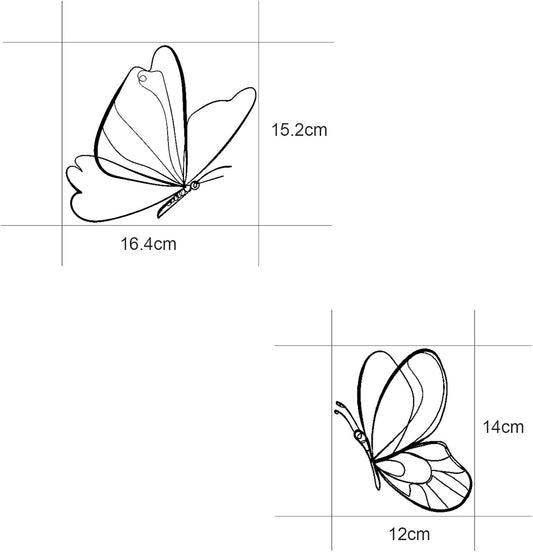EONBES Black Metal Butterfly Wall Art Wall Decor Wall Sculpture Wall Hanging, Steel Metal Line Art, for Living Room Bedroom, 2 Pieces
