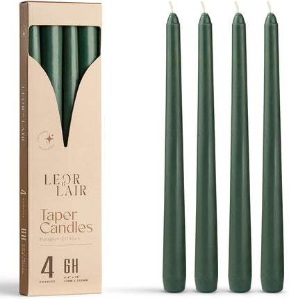 Leor & Lair Ivory Taper Candles - 4 Pack 10" Ivory Candlesticks - Unscented Cream Candle Sticks for Home Decoration, Holiday Tables, Weddings, Restaurants & Business Events