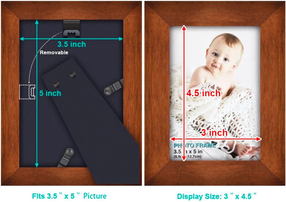 RPJC 5x7 Picture Frames Made of Solid Wood High Definition Glass for Table Top Display and Wall Mounting Photo Frame Black