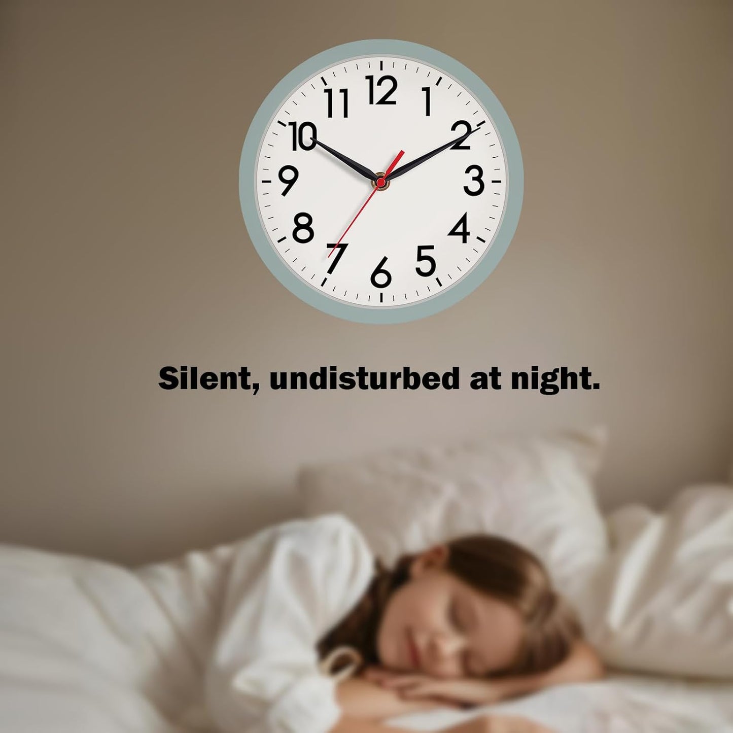 AKCISOT Wall Clock, Modern Small Wall Clocks Battery Operated 8 Inch, Silent Non-Ticking Analog Classic for Office, Home, Bathroom, Kitchen, Bedroom, School(Black)