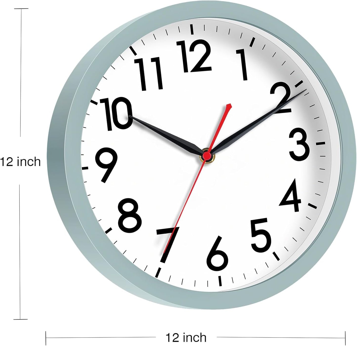 AKCISOT Wall Clock, Modern Small Wall Clocks Battery Operated 8 Inch, Silent Non-Ticking Analog Classic for Office, Home, Bathroom, Kitchen, Bedroom, School(Black)