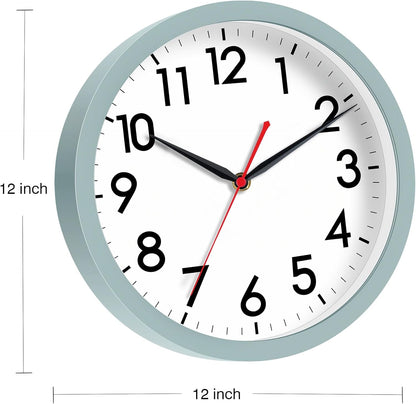 AKCISOT Wall Clock, Modern Small Wall Clocks Battery Operated 8 Inch, Silent Non-Ticking Analog Classic for Office, Home, Bathroom, Kitchen, Bedroom, School(Black)