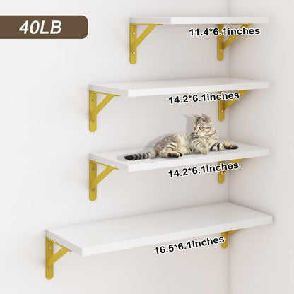 YGEOMER Floating Shelves for Wall, Different Sizes Dark Carbonized Brown Wall Shelves for Living Room, Bathroom, Bedroom, Kitchen, Home Decor (Set of 4)